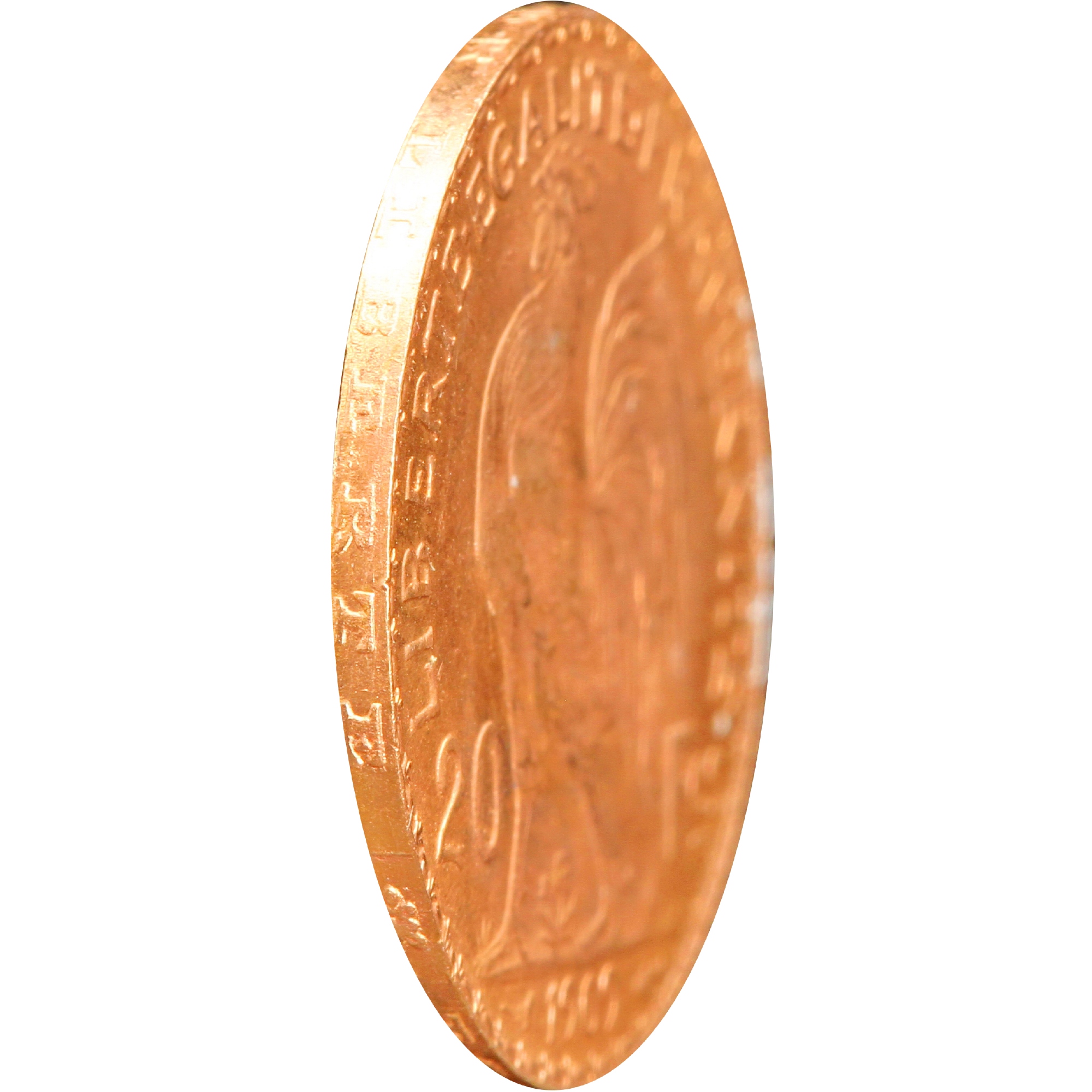 Золотая монета 20 франков 1909 года Франция (33676572) 2