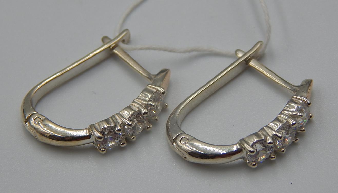 Срібні сережки з цирконієм (31647968) 3
