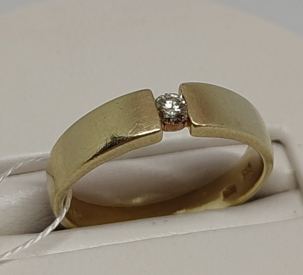 Кольцо из желтого золота с бриллиантом (-ми) (29521138)  0