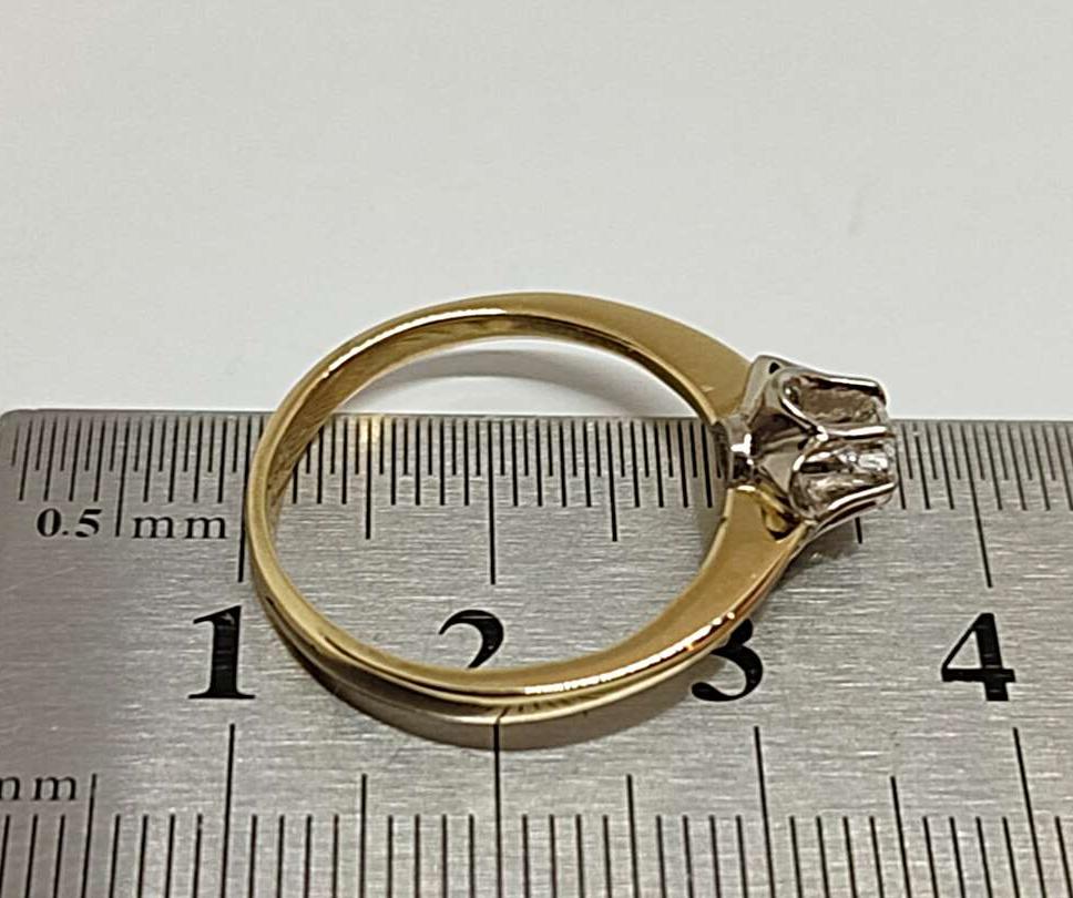 Кольцо из желтого и белого золота с бриллиантом (-ми) (33813246) 6