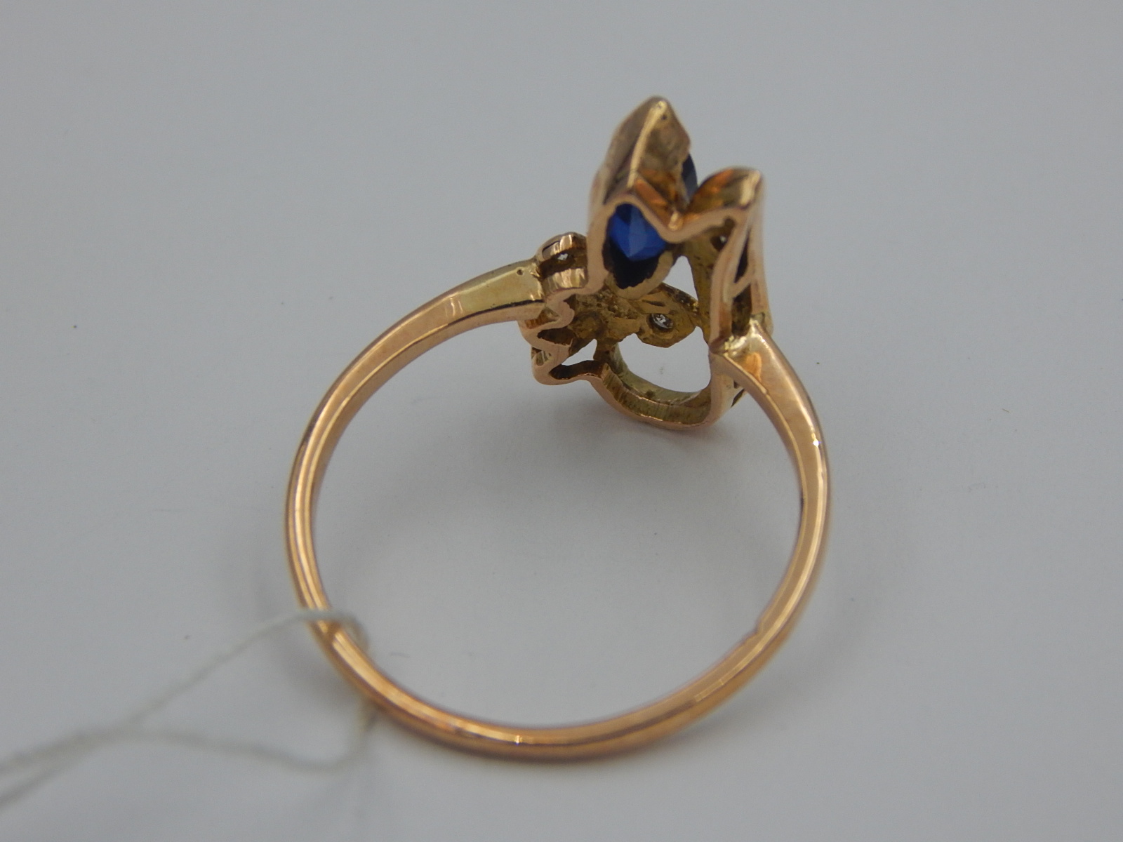Кольцо из красного золота с сапфиром и бриллиантом (-ми) (30963411) 2