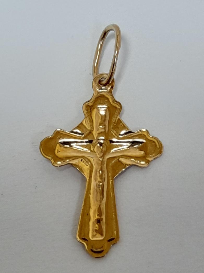 Підвіс-хрест з червоного золота (33666663) 1