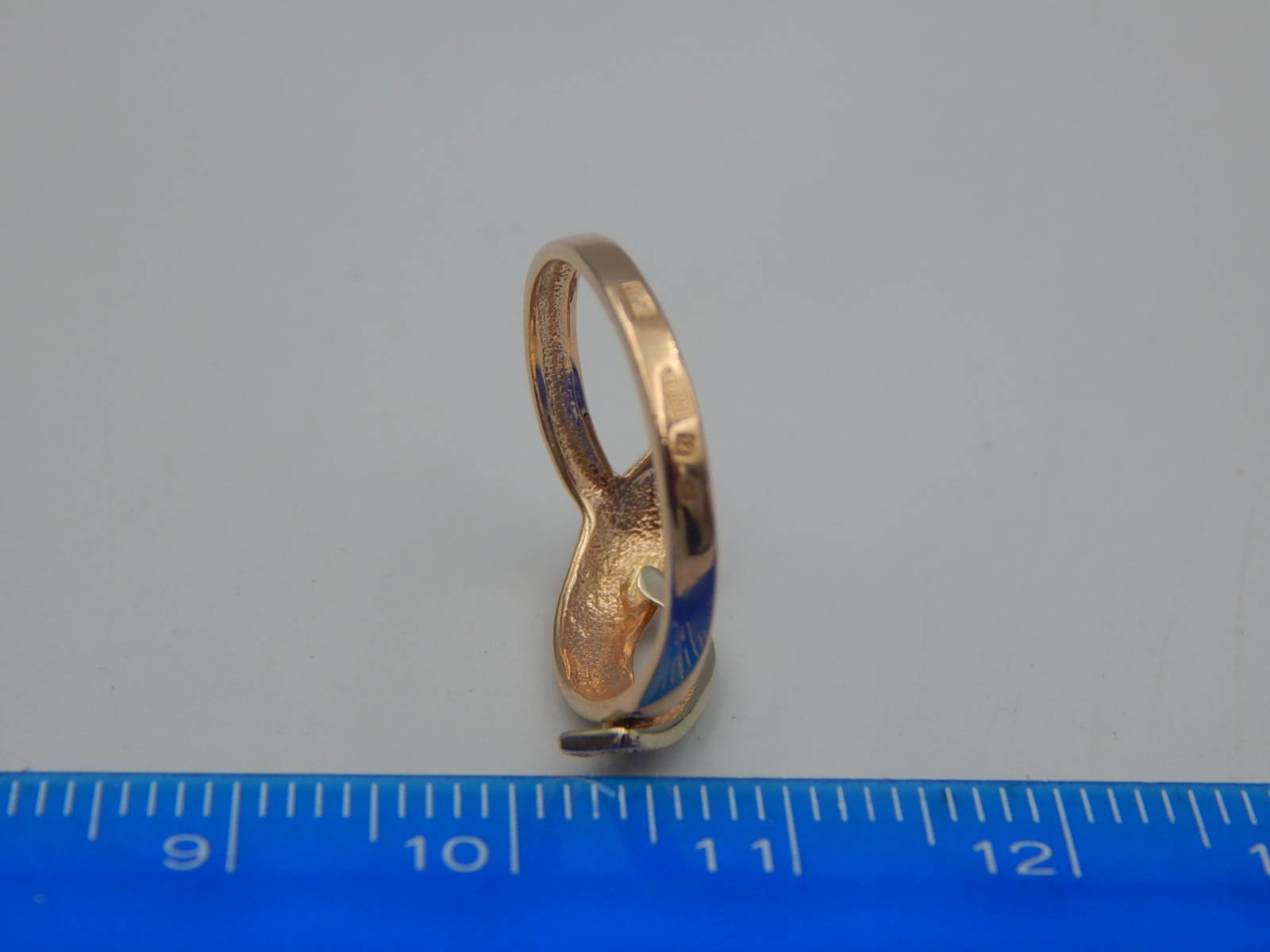 Кольцо из красного золота с цирконием (32431254) 4