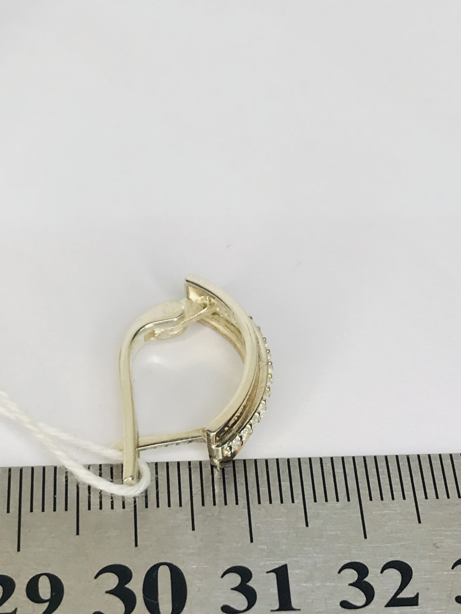 Срібні сережки із золотою вставкою та цирконієм (33618431) 4