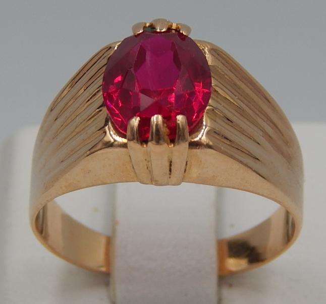 Кольцо из красного золота с корундом (28816042)  0