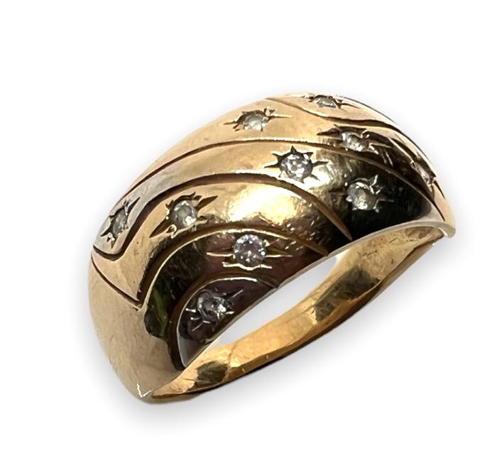 Кольцо из красного и белого золота с цирконием (28965005)  2