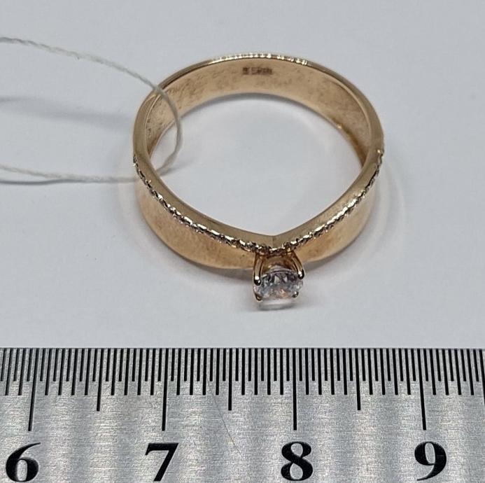 Кольцо из красного золота с цирконием (29511798) 4