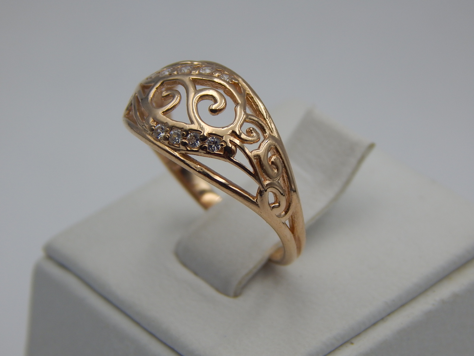 Кольцо из красного золота с цирконием (31274550) 3