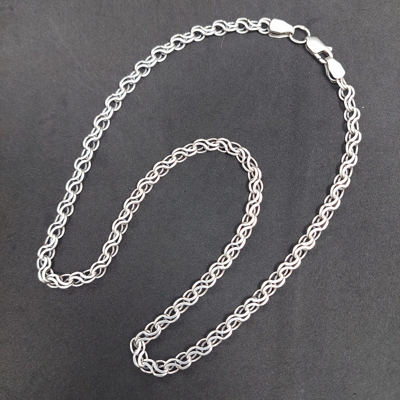 Серебряная цепь с плетением Ручеек (33198982) 4