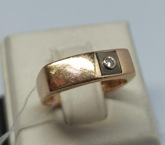 Перстень из красного и желтого золота с цирконием (33444915)  1
