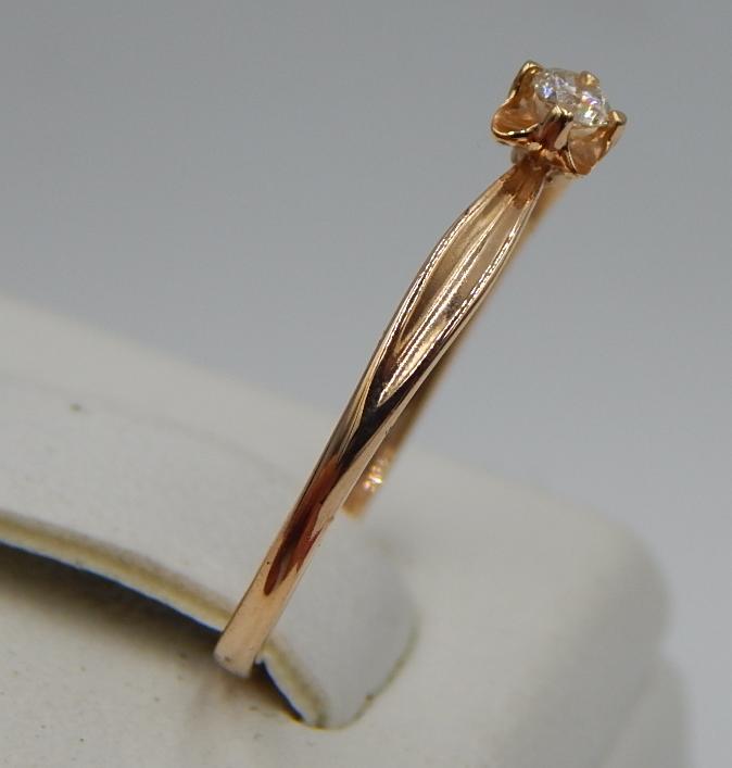 Кольцо из красного золота с бриллиантом (-ми) (30715292) 2