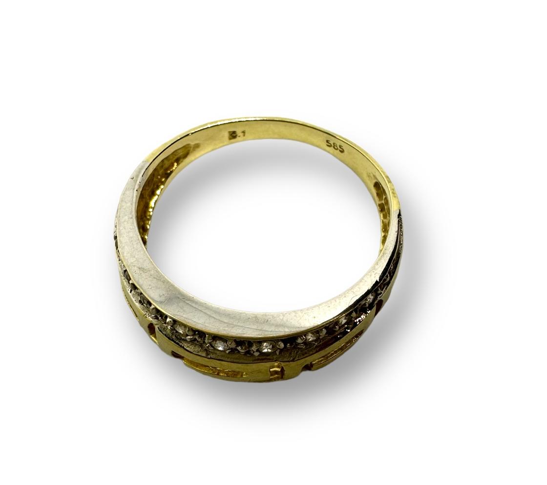 Кольцо из желтого и белого золота с цирконием (29569881) 2