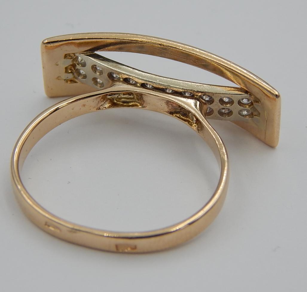Кольцо из красного золота с цирконием (28405846)  4