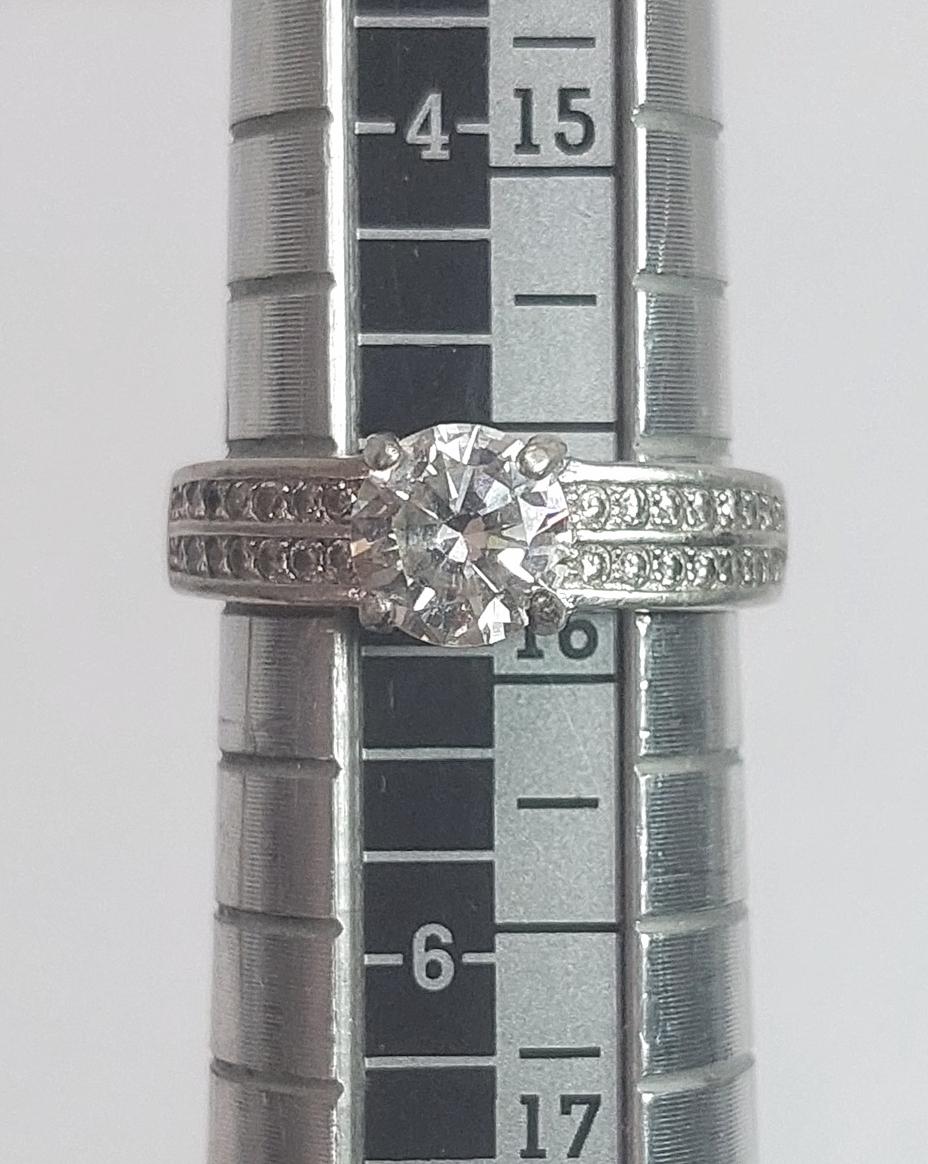 Серебряное кольцо с цирконием (33636199) 2