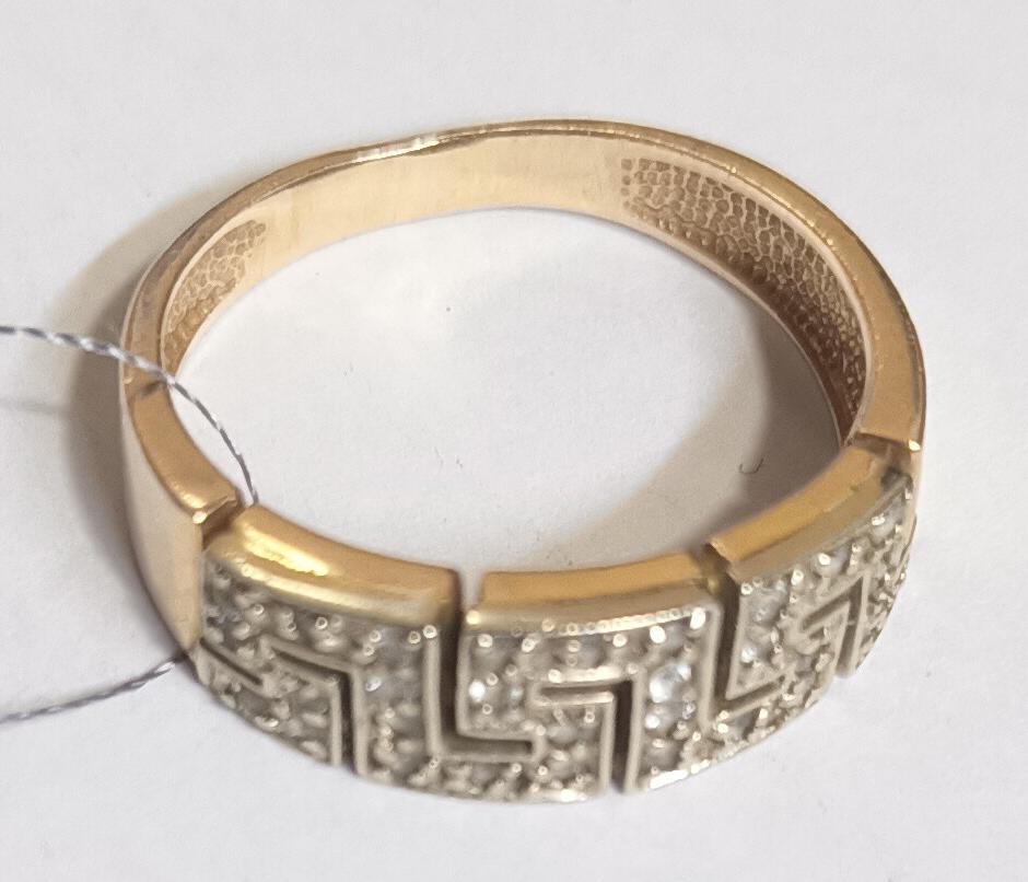 Кольцо из красного и белого золота с цирконием (32602246) 2