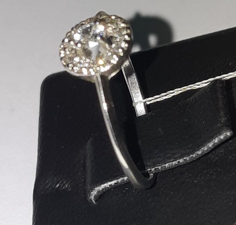 Серебряное кольцо с цирконием (30514018) 1