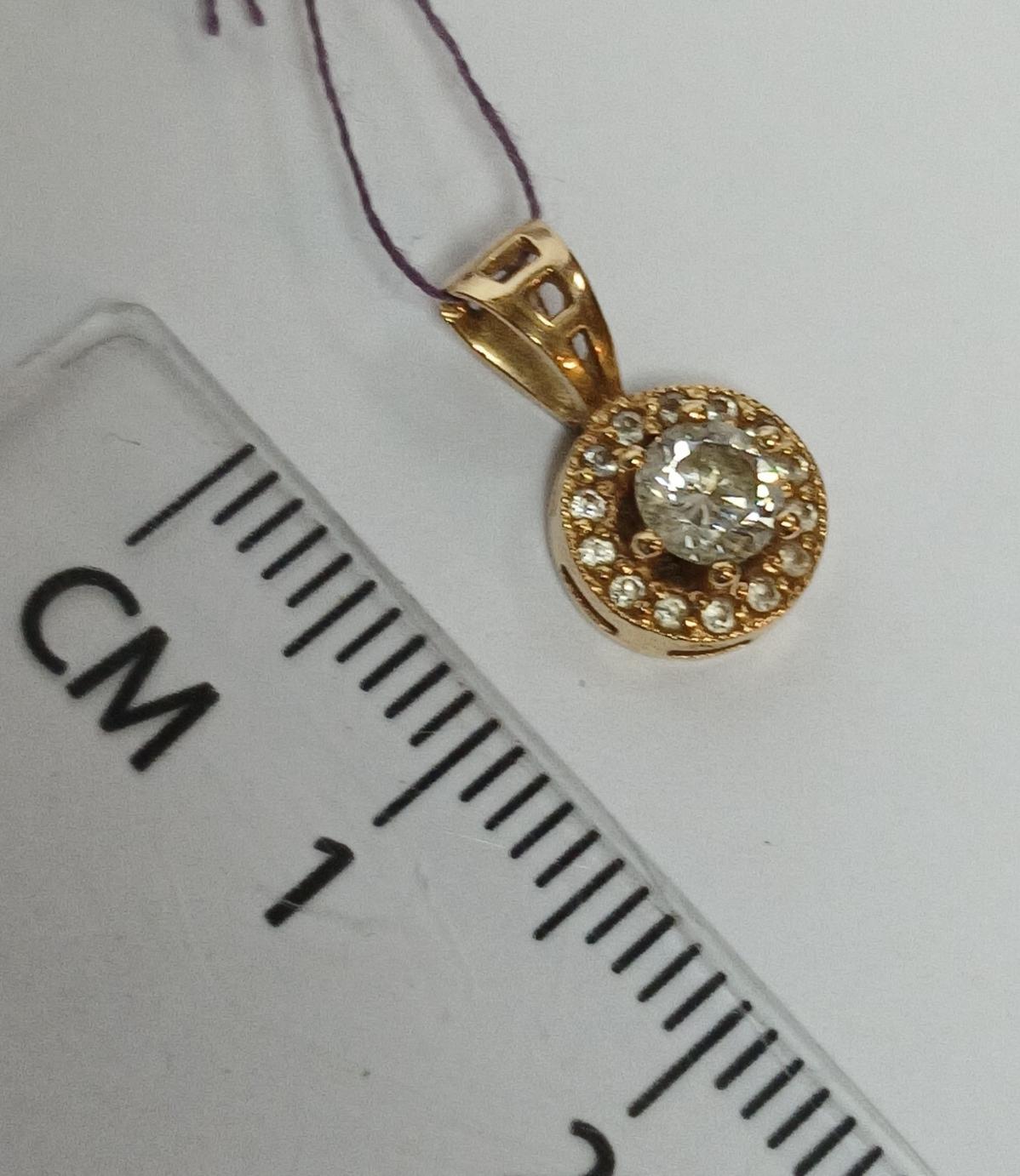 Кулон из красного золота с цирконием (33800441) 3