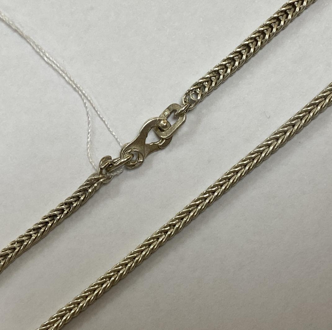 Серебряная цепь с плетением Колосок (33738846) 0