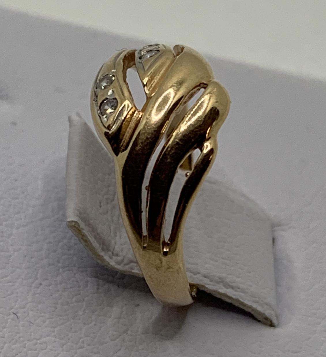 Кольцо из красного золота с цирконием (32582027)  3