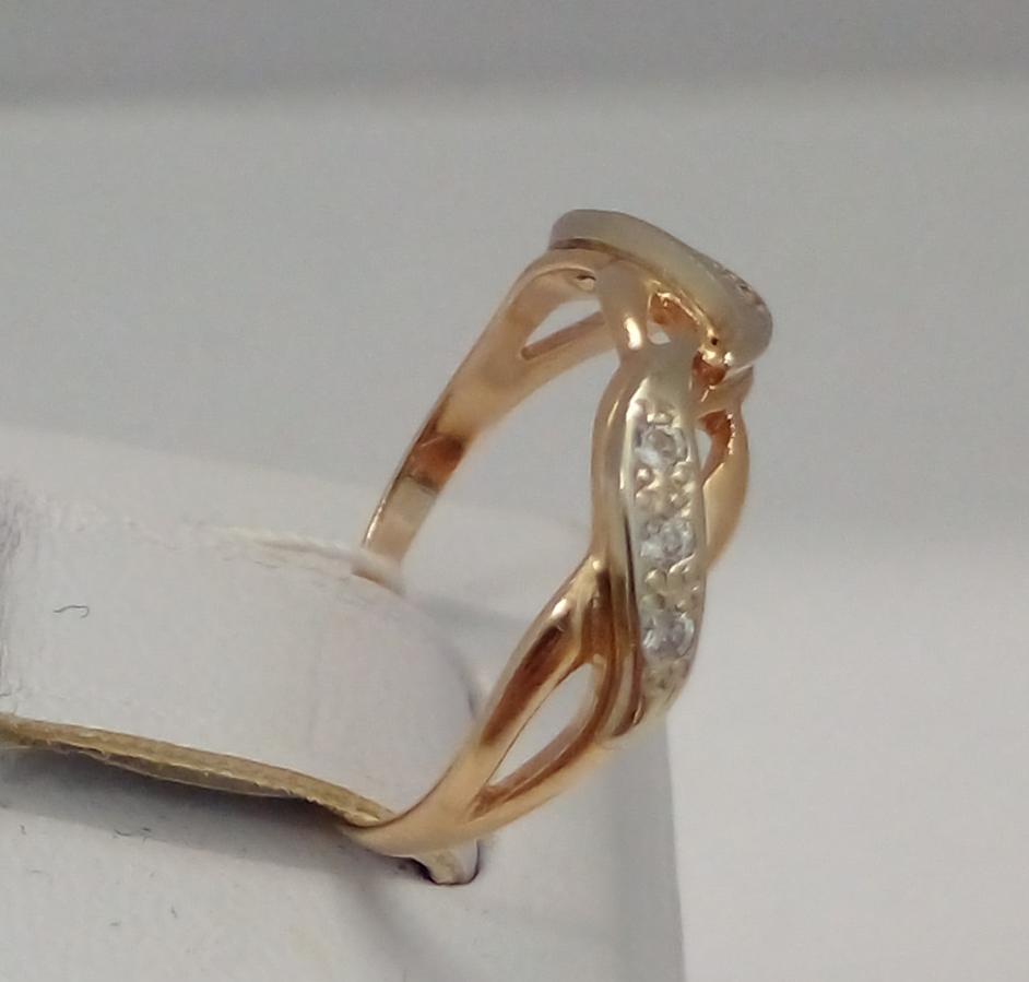 Кольцо из красного и белого золота с цирконием (33751344) 1