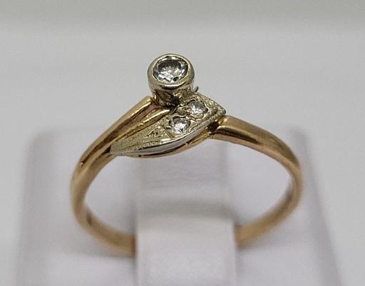 Кольцо из красного и белого золота с цирконием (33701245)  2