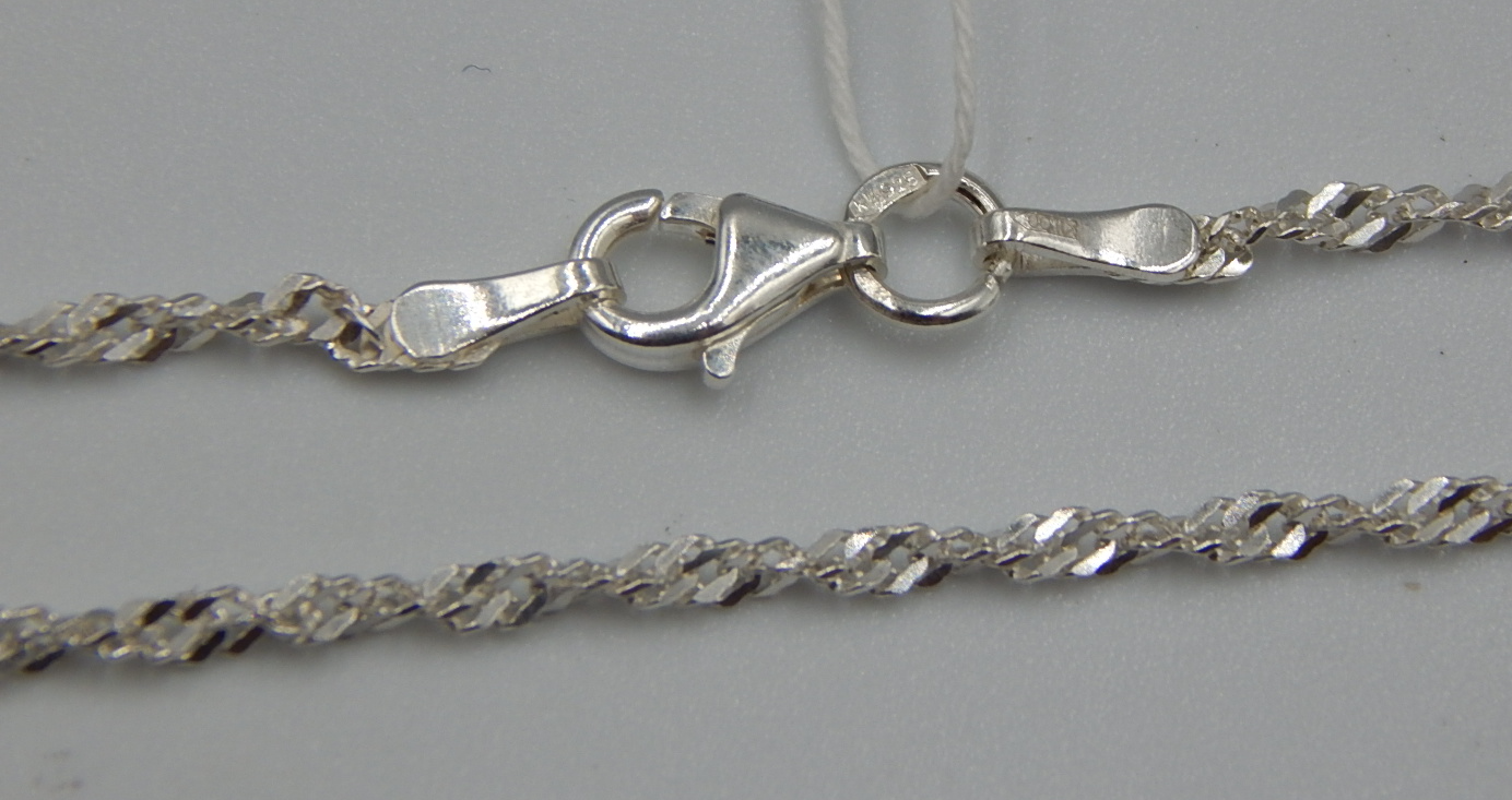 Серебряная цепь с плетением Сингапур (31776669) 0