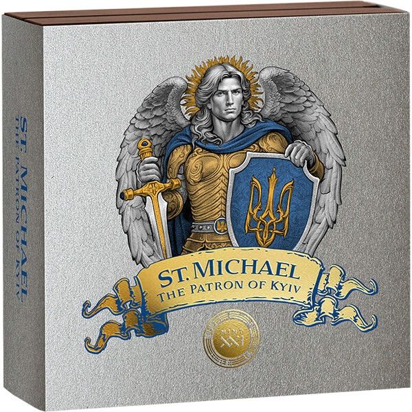 Срібна монета 5oz Святий Михаїл Покровитель Києва 10 доларів Ніуе 2024 (33199044) 8