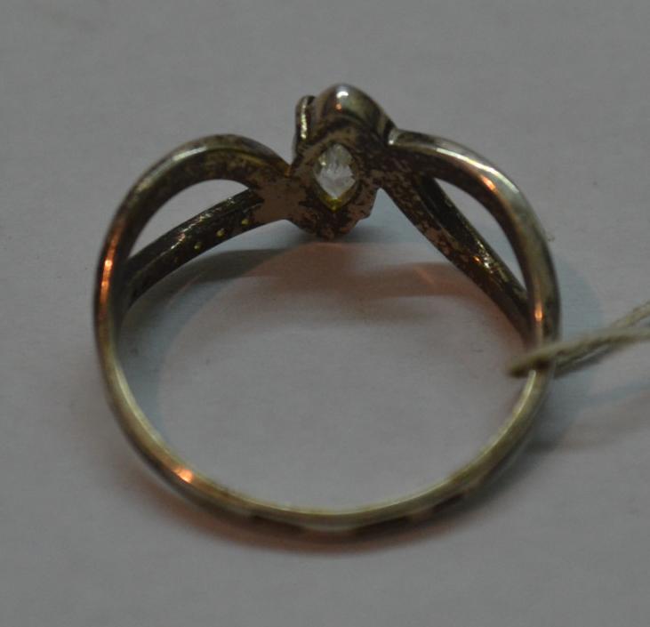 Серебряное кольцо с позолотой и цирконием (30512384) 2