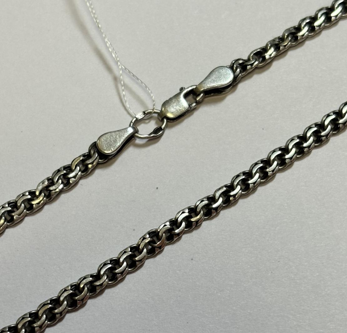 Серебряная цепь с плетением Бисмарк (33722688) 0