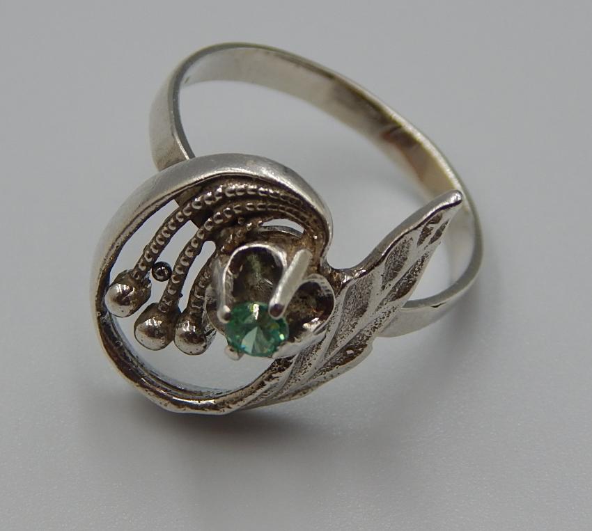 Серебряное кольцо с цирконием (32440345) 3