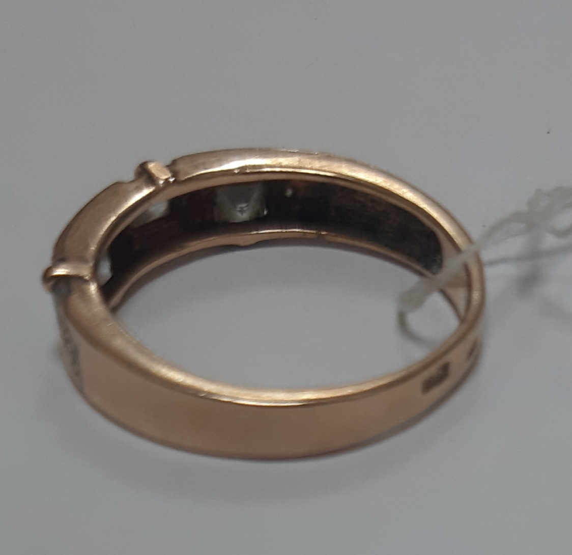 Кольцо из красного золота с цирконием (31384423) 12