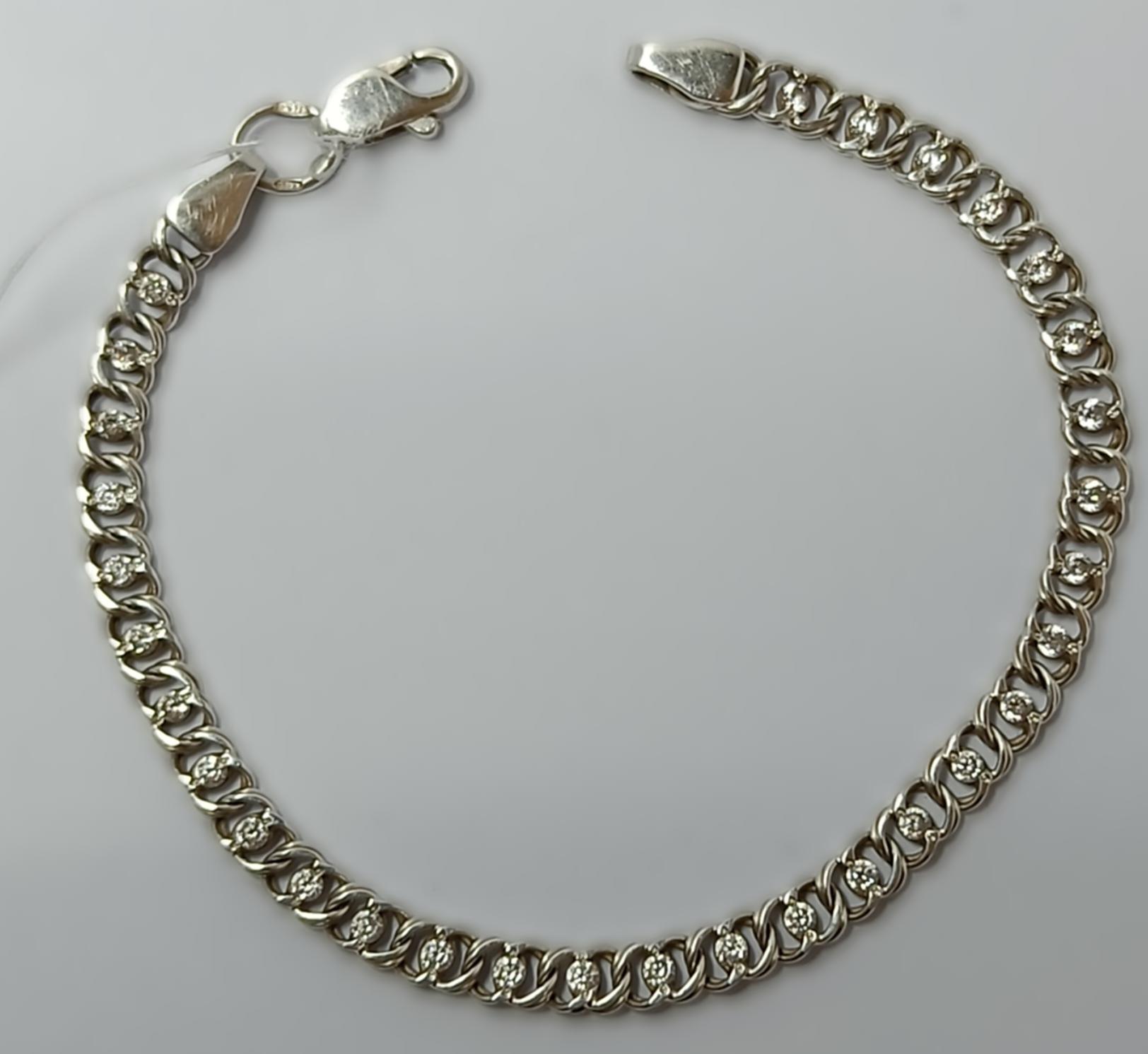 Срібний браслет із цирконієм (33482465) 0