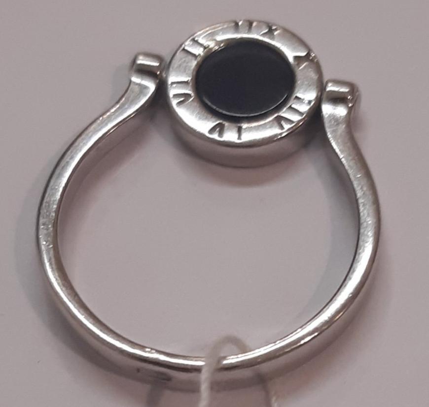 Серебряное кольцо с ониксом и цирконием (28714594) 5
