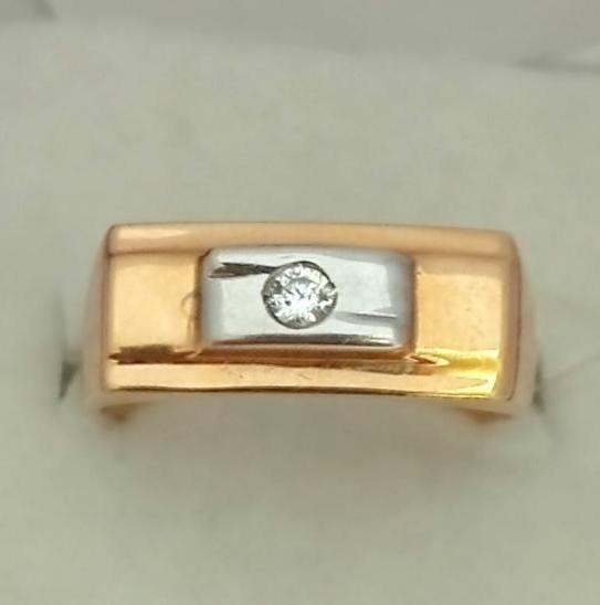 Перстень из красного и белого золота с цирконием (33697640) 0