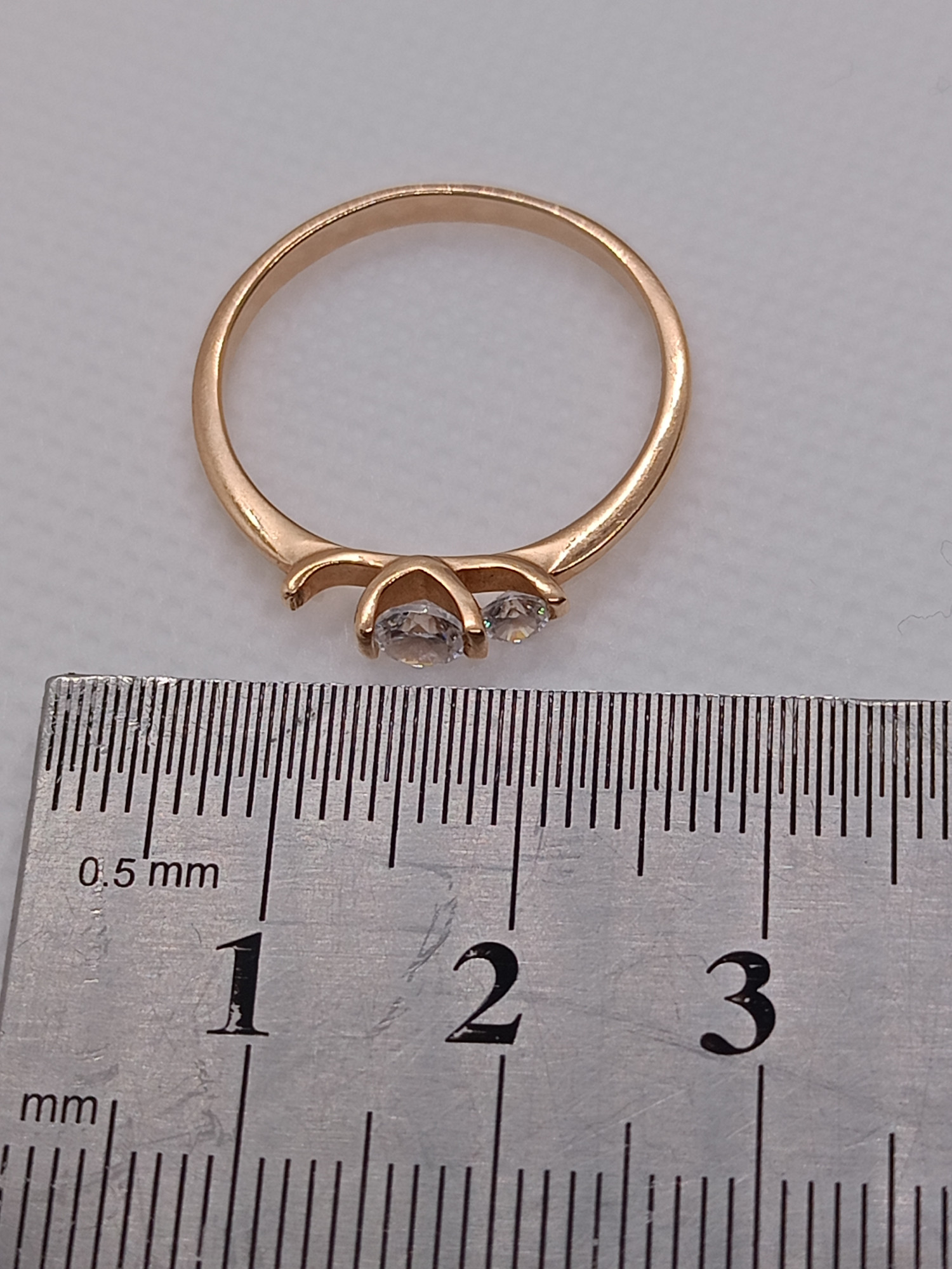 Кольцо из красного золота с цирконием (33462571) 4