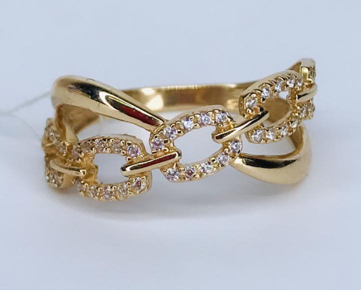 Кольцо из красного золота с цирконием (32610488) 1