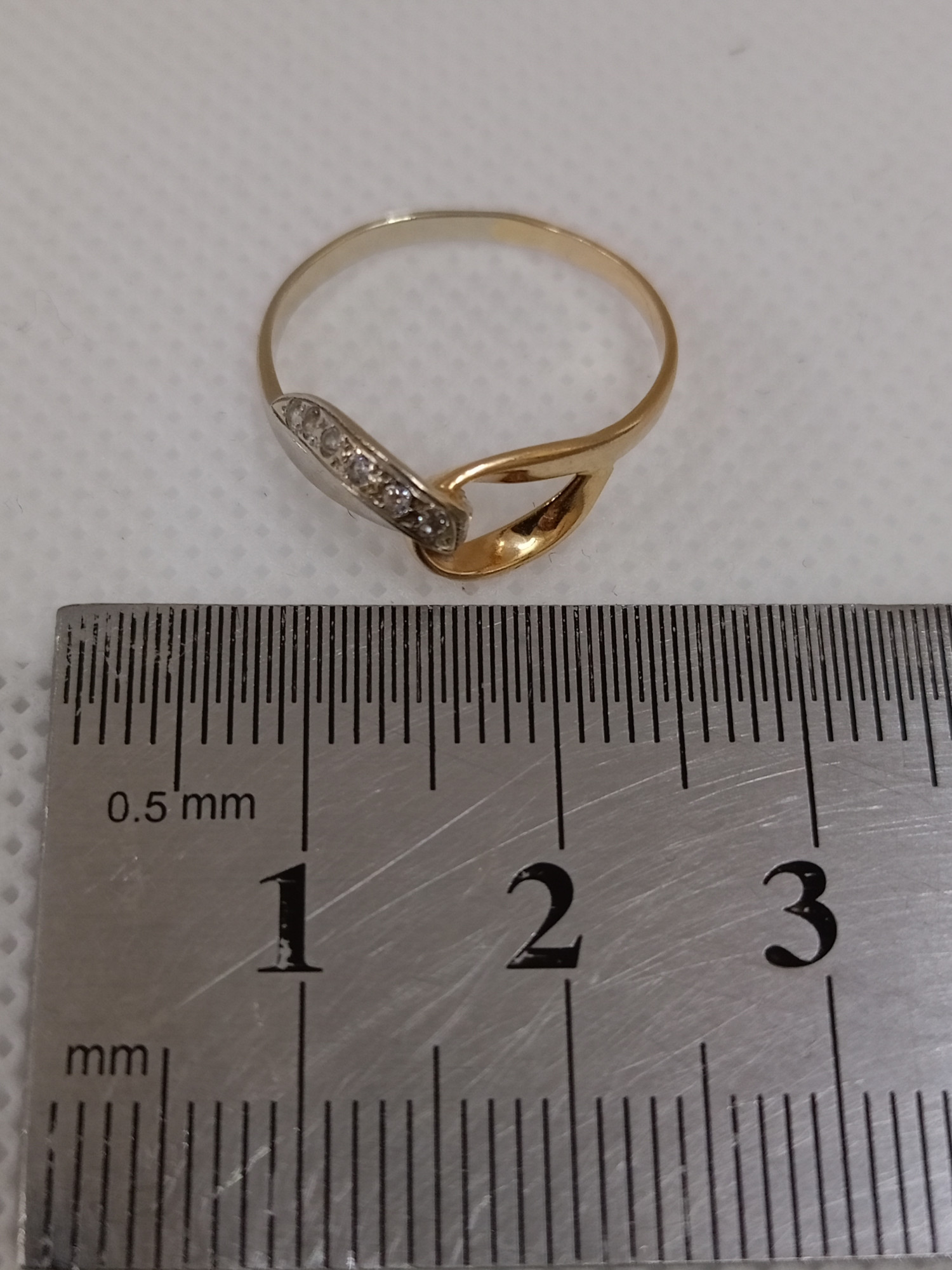 Кольцо из красного и белого золота с цирконием (33760103) 5