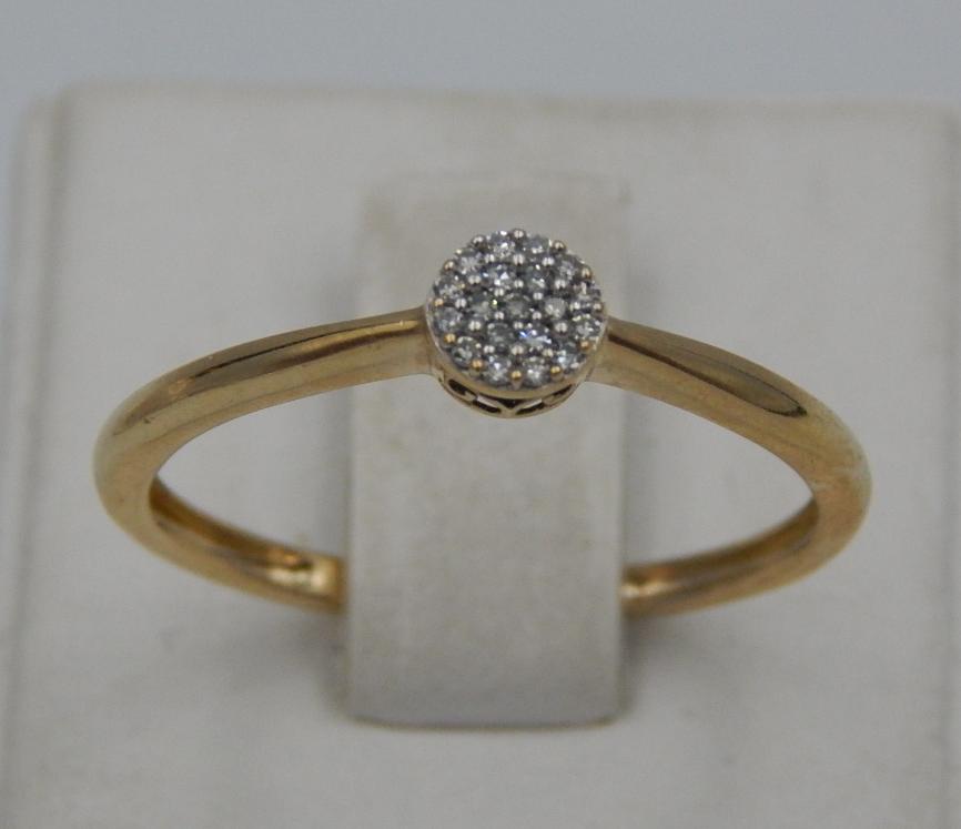 Кольцо из желтого и белого золота с бриллиантом (-ми) (30964269) 0