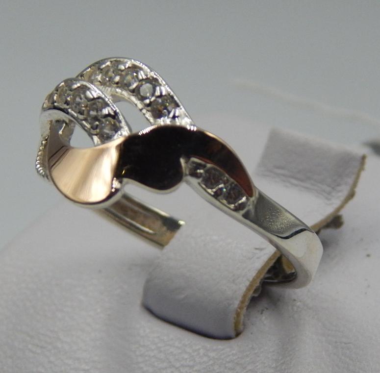 Серебряное кольцо с позолотой и цирконием (31761653) 1