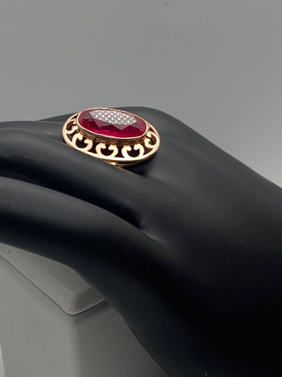 Перстень из красного золота с корундом (30567788) 6