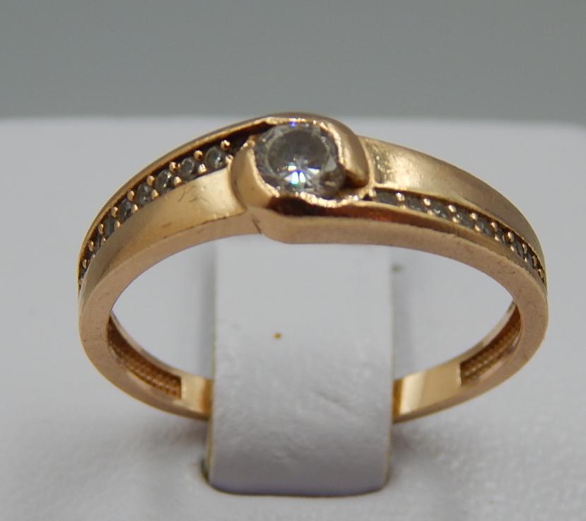 Кольцо из красного золота с цирконием (30808209) 0