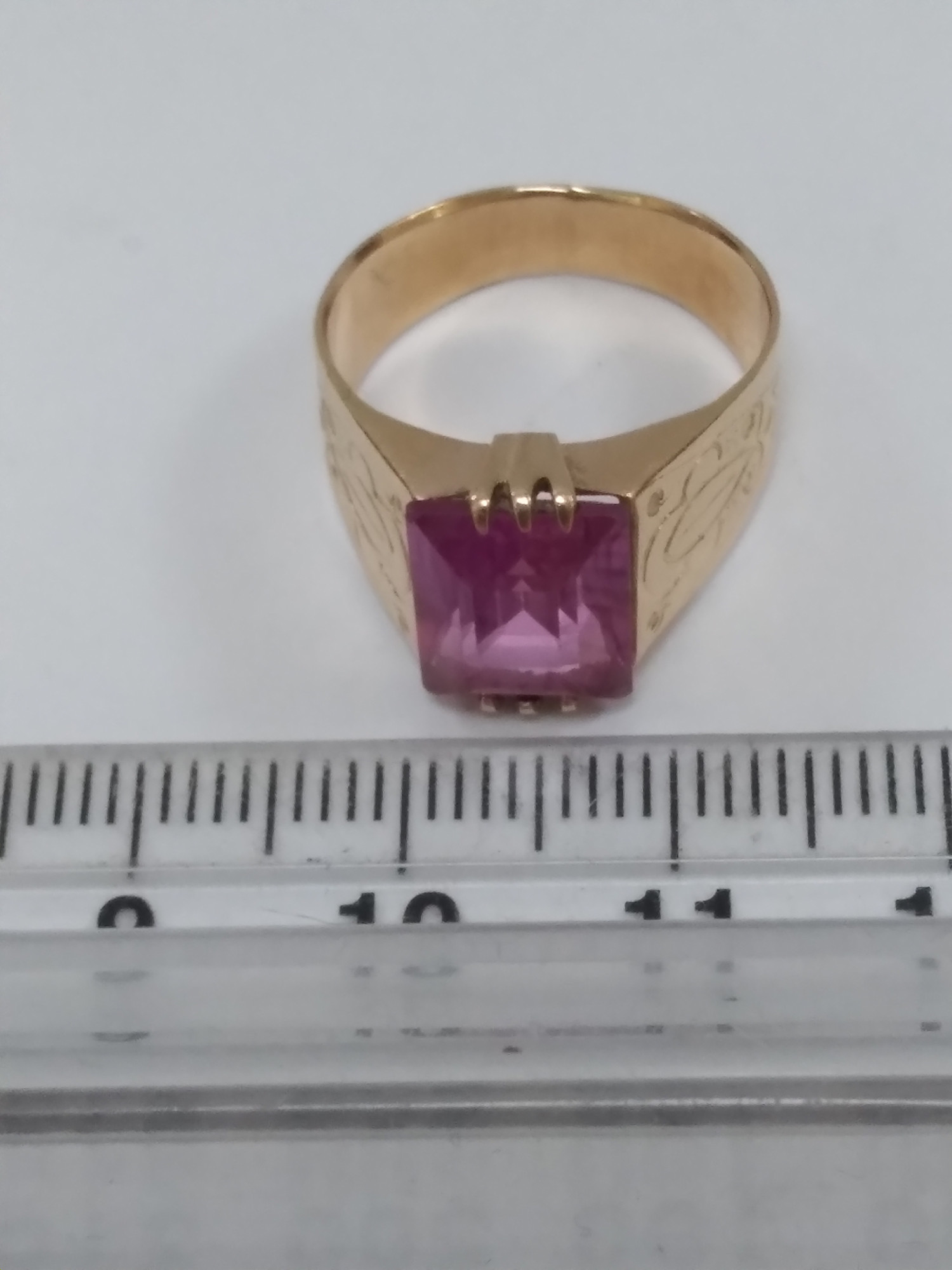 Кольцо из красного золота с корундом (28166500) 5