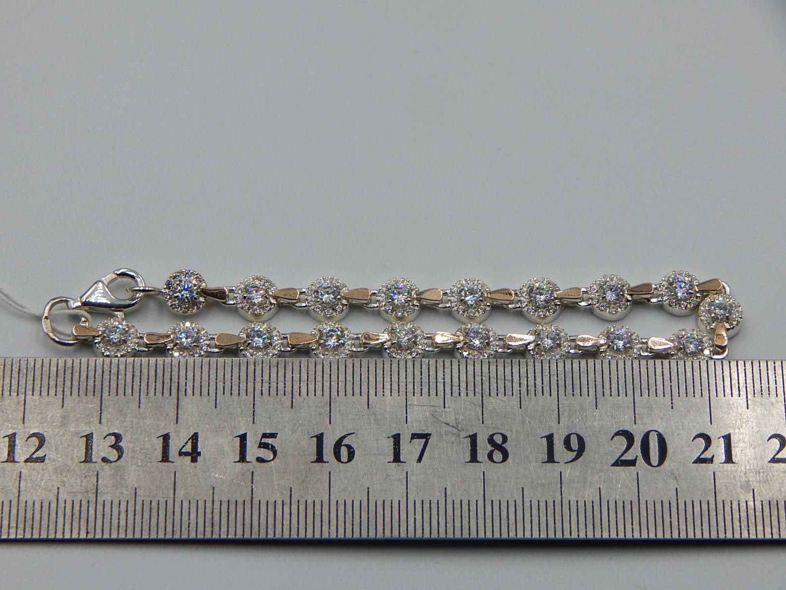 Срібний браслет з позолотою та цирконієм (32230209) 3