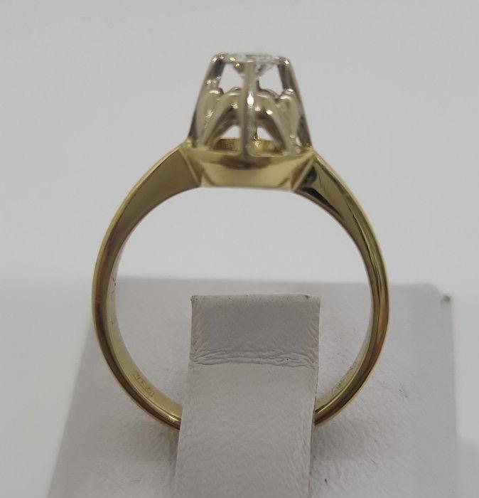 Кольцо из желтого и белого золота с бриллиантом (-ми) (33392907)  2
