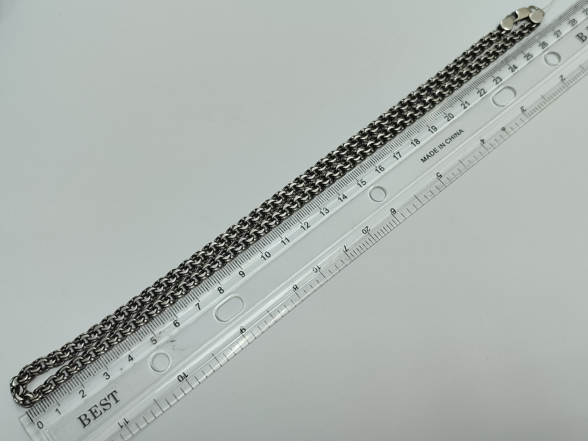 Срібний ланцюг з плетінням Бісмарк (33532249) 1