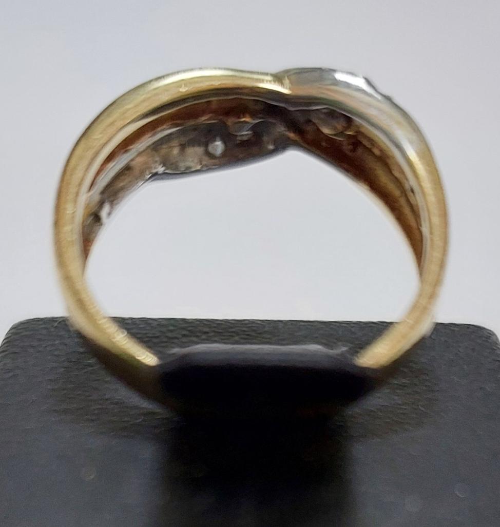 Кольцо из желтого и белого золота с цирконием (33000192) 2