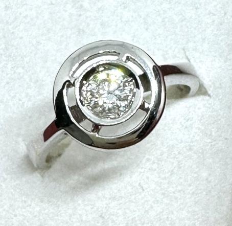Кольцо из белого золота с бриллиантом (-ми) (29518526) 4