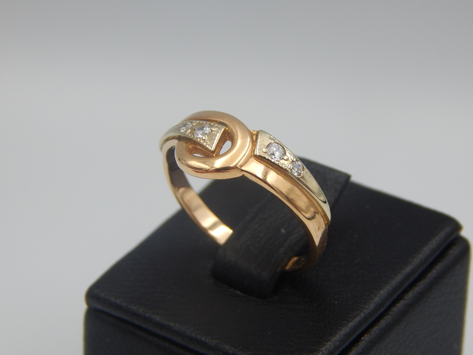 Кольцо из красного и желтого золота с цирконием (33833146) 2