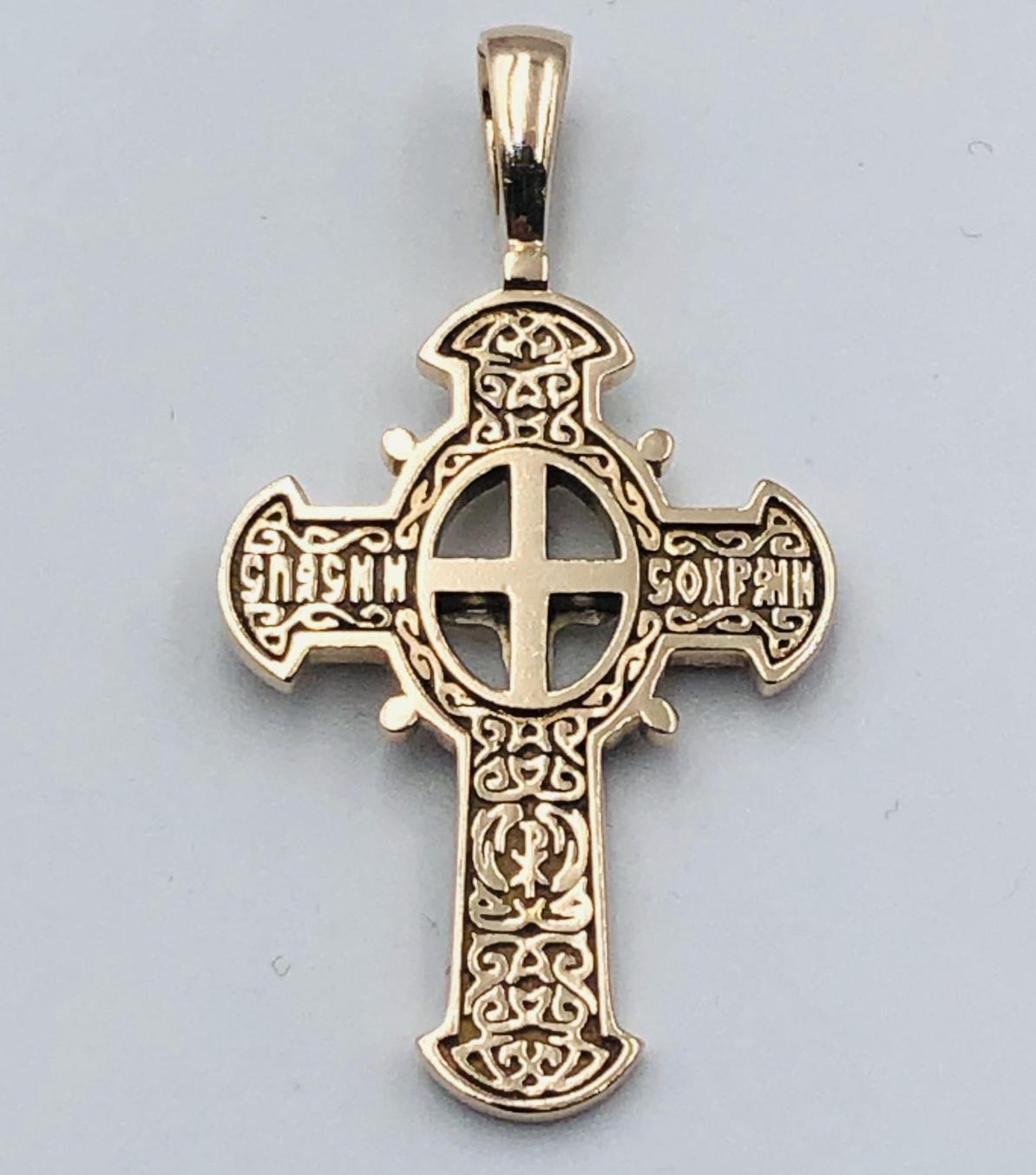 Підвіс-хрест з червоного та білого золота (33064571) 1