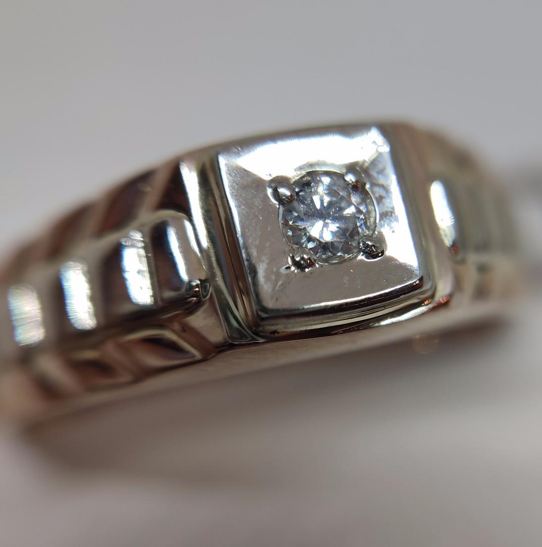 Перстень із червоного та білого золота з діамантом(-ми) (28671838) 3